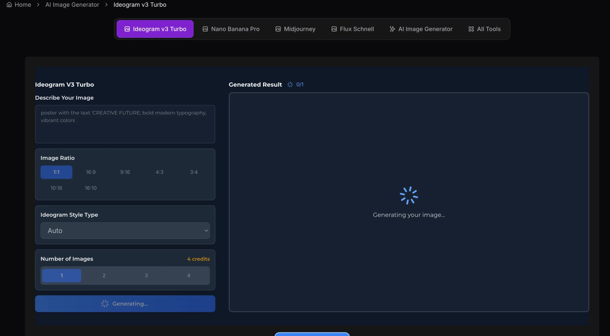 Generierungseinstellungen konfigurieren