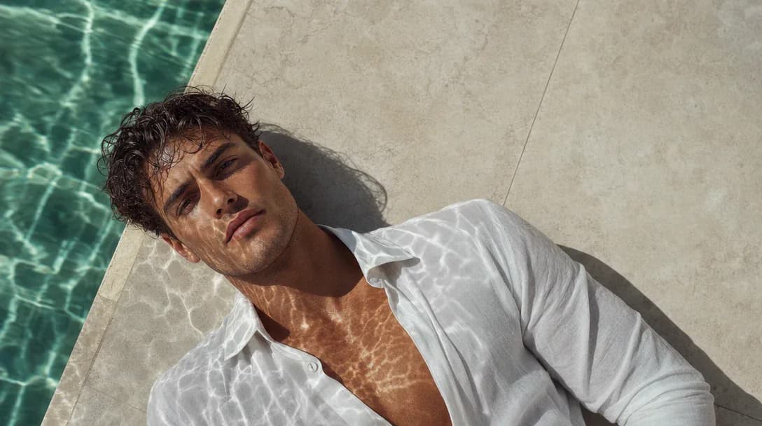 AI-generated poolside light example