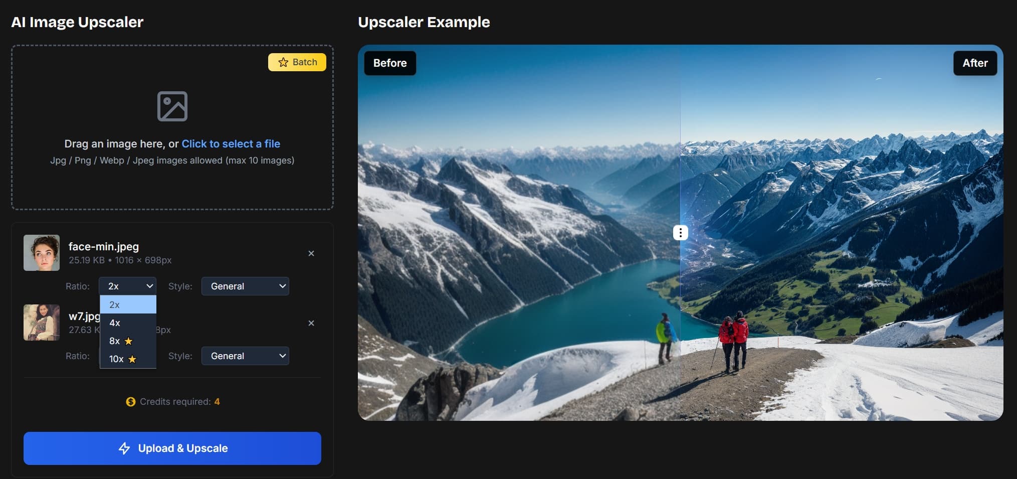 Select Style and Upscaling Parameters