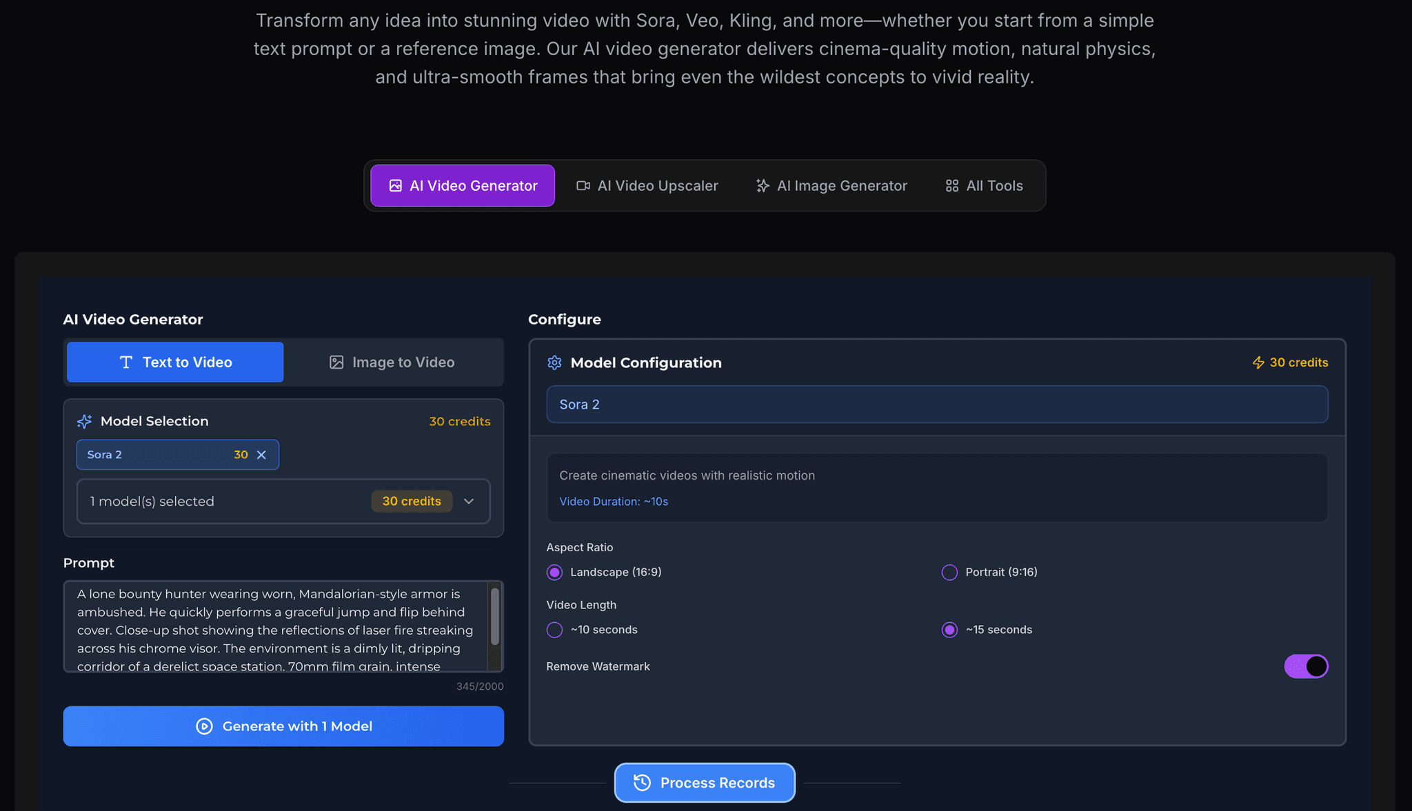 Selecciona Modelo, Duración y Calidad