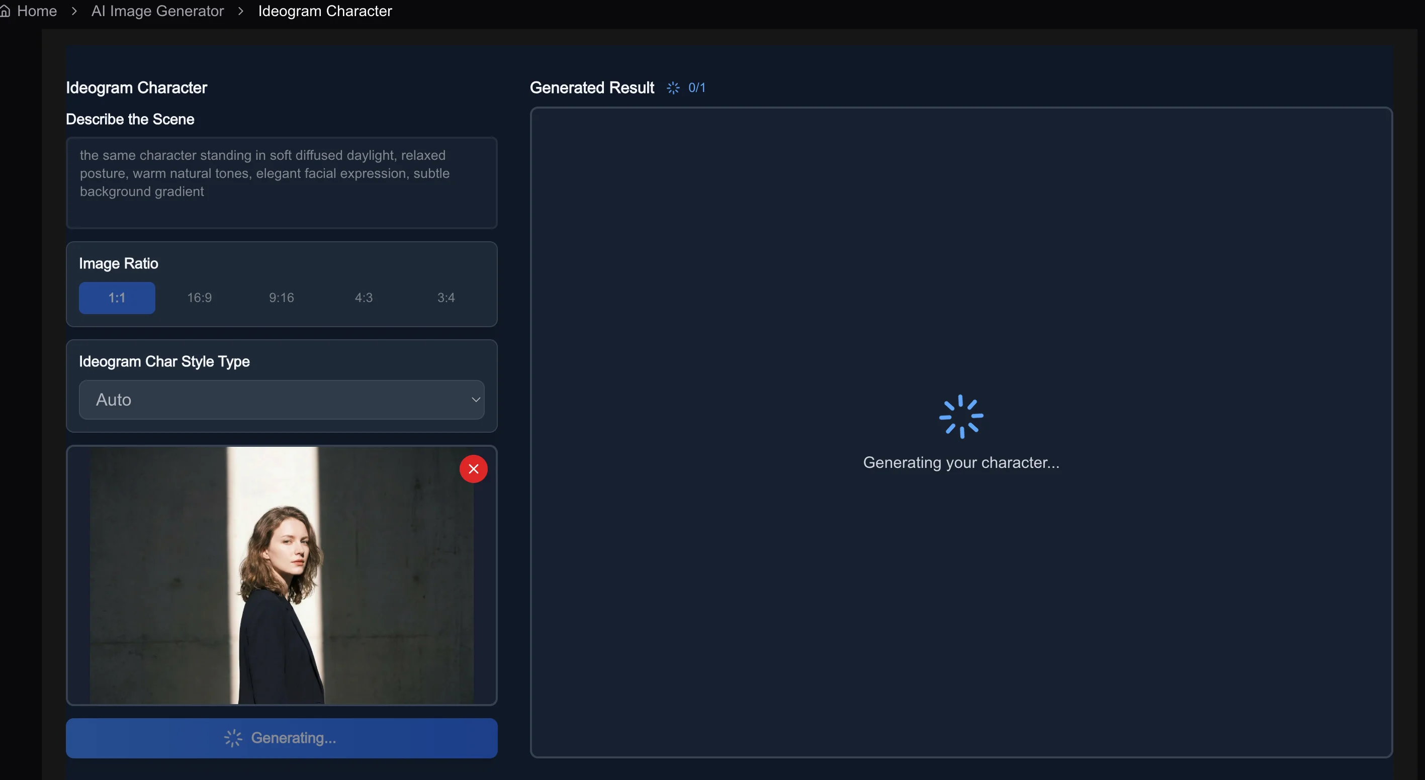 Décrivez la scène et le style cible
