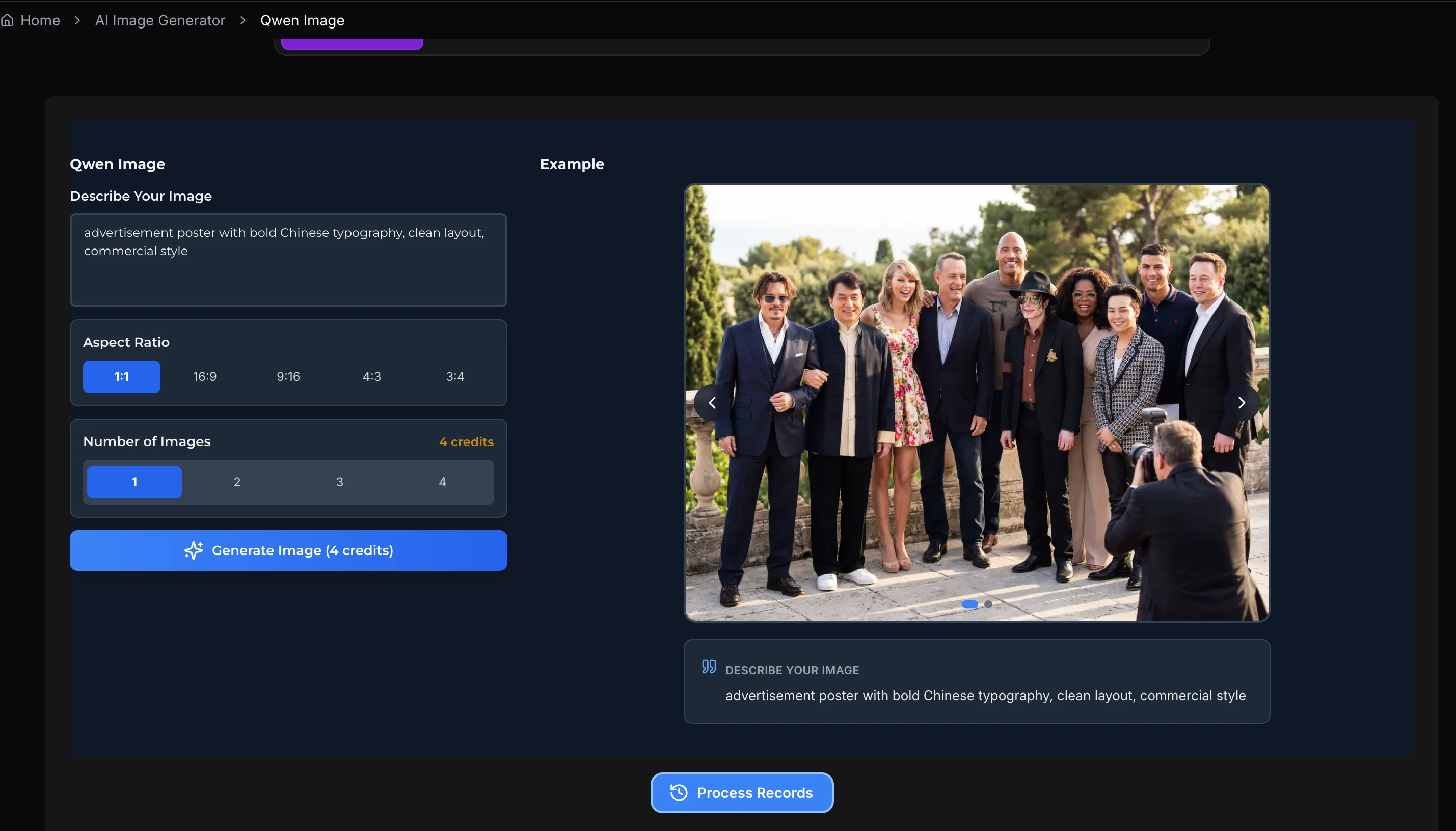 Choisir ratio & réglages